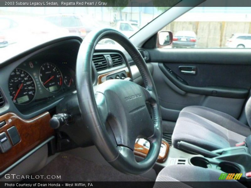 Regatta Red Pearl / Gray 2003 Subaru Legacy L Sedan
