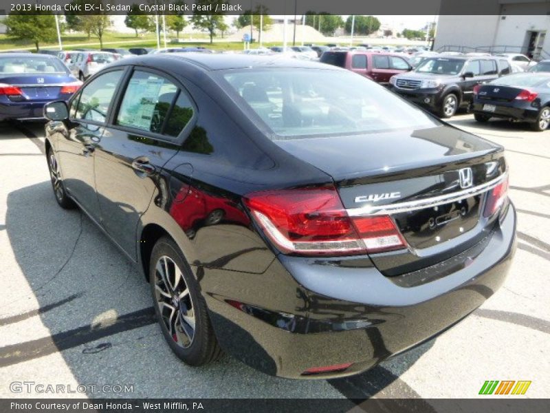 Crystal Black Pearl / Black 2013 Honda Civic EX-L Sedan