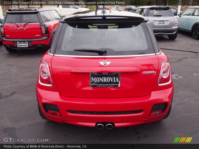 Chili Red / Championship Lounge Leather/Red Piping 2013 Mini Cooper S Hardtop
