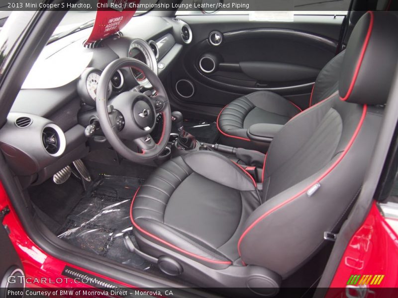 Chili Red / Championship Lounge Leather/Red Piping 2013 Mini Cooper S Hardtop