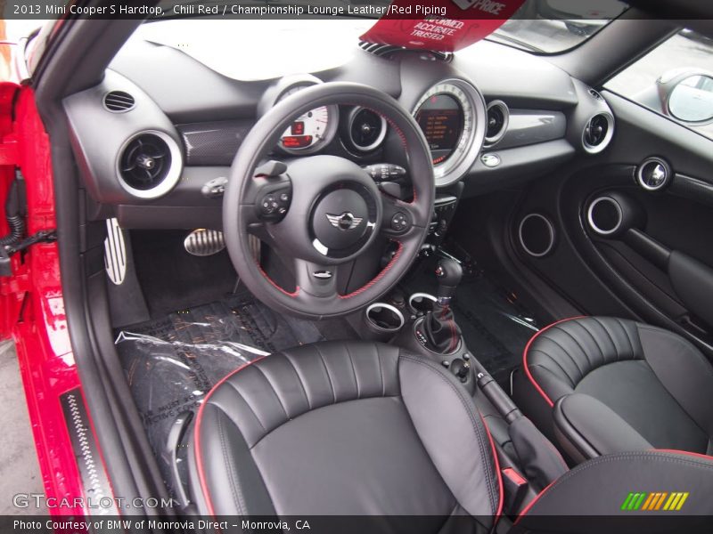 Chili Red / Championship Lounge Leather/Red Piping 2013 Mini Cooper S Hardtop