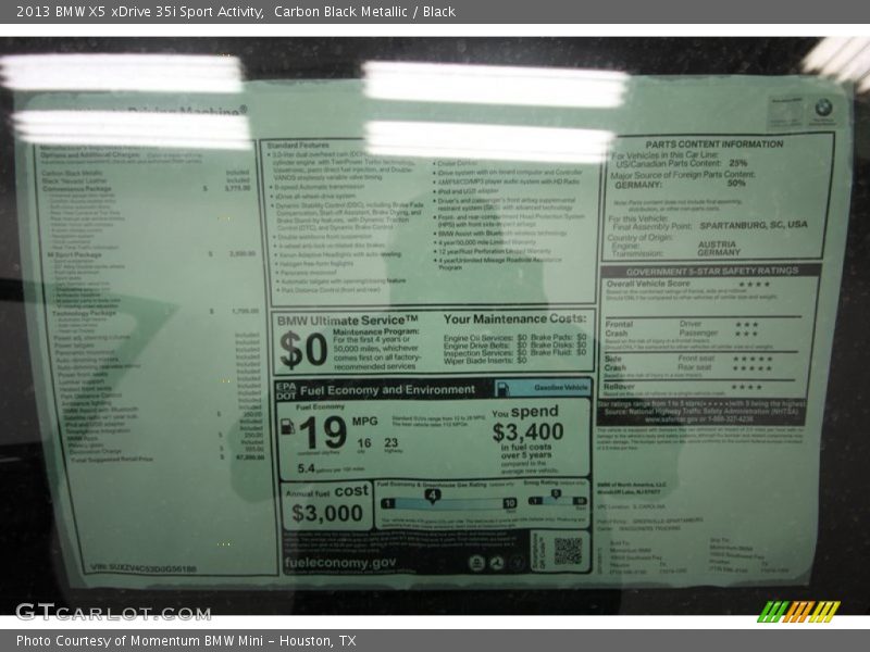 Carbon Black Metallic / Black 2013 BMW X5 xDrive 35i Sport Activity