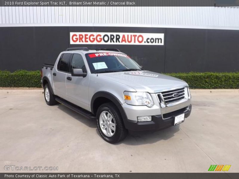 Brilliant Silver Metallic / Charcoal Black 2010 Ford Explorer Sport Trac XLT