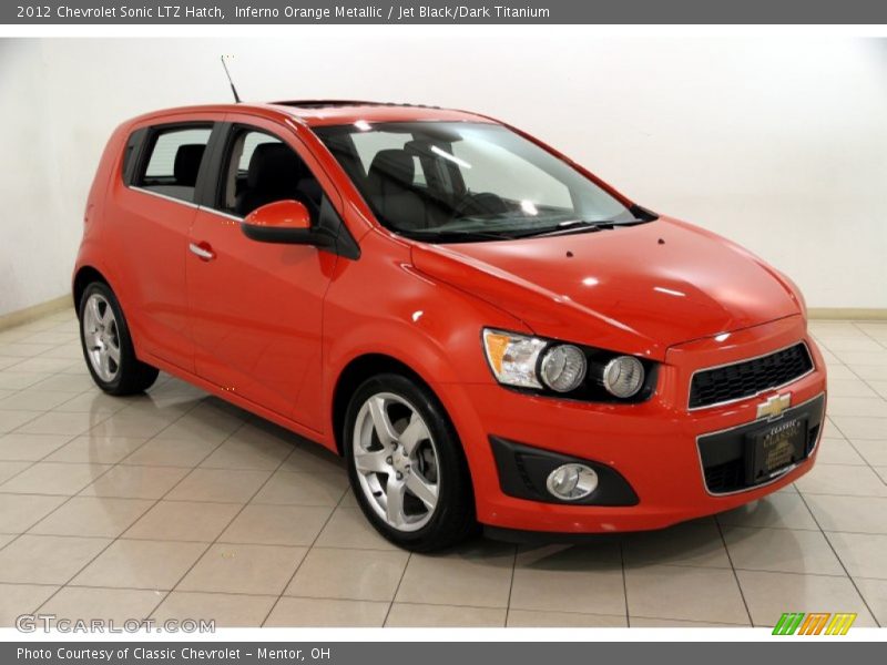 Inferno Orange Metallic / Jet Black/Dark Titanium 2012 Chevrolet Sonic LTZ Hatch