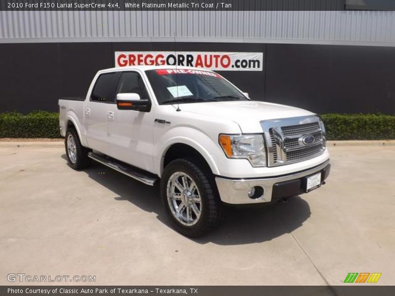 White Platinum Metallic Tri Coat / Tan 2010 Ford F150 Lariat SuperCrew 4x4