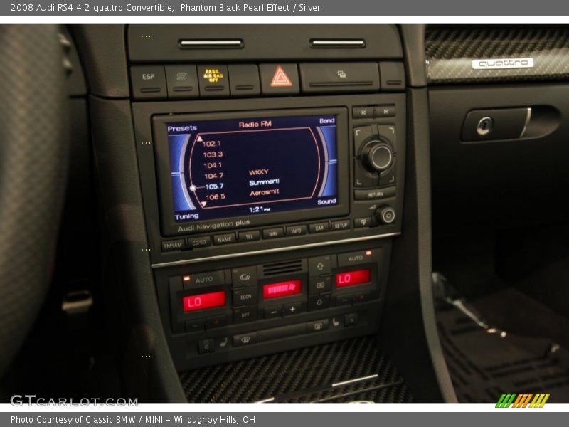 Controls of 2008 RS4 4.2 quattro Convertible
