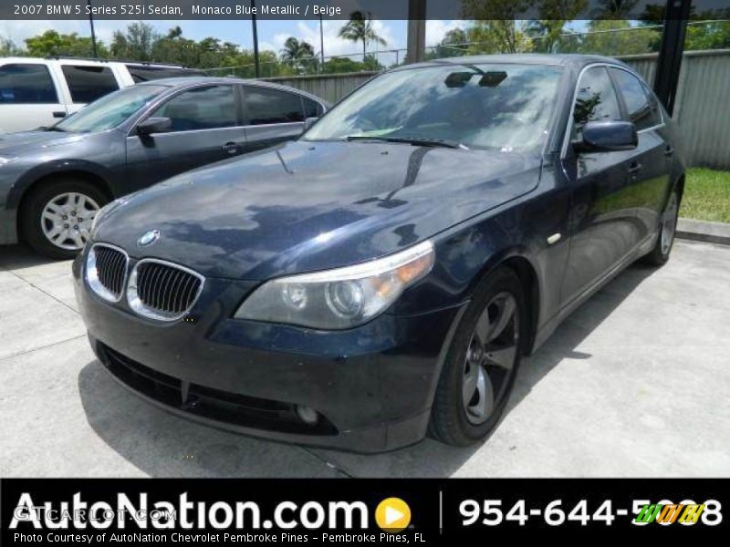 Monaco Blue Metallic / Beige 2007 BMW 5 Series 525i Sedan