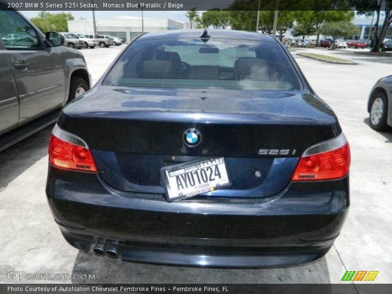 Monaco Blue Metallic / Beige 2007 BMW 5 Series 525i Sedan