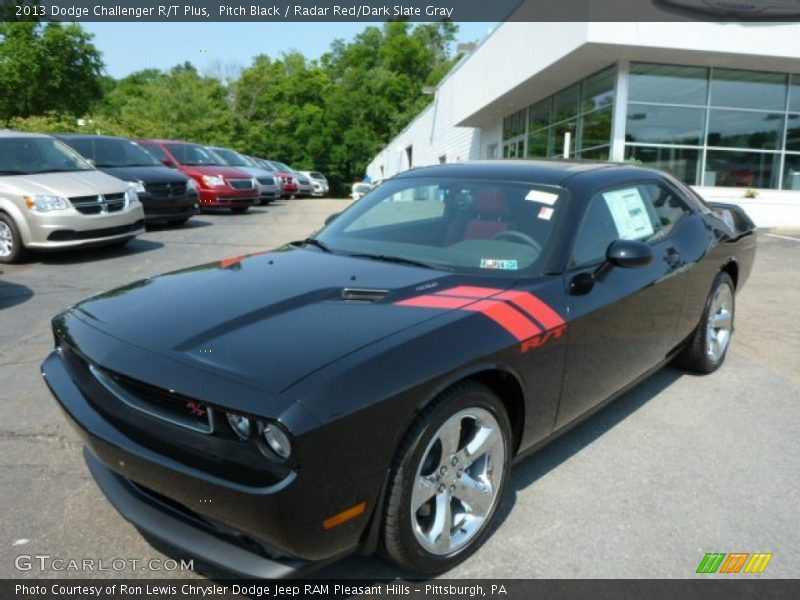 Pitch Black / Radar Red/Dark Slate Gray 2013 Dodge Challenger R/T Plus