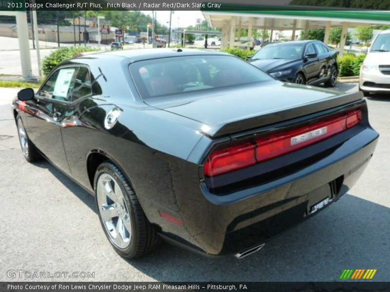 Pitch Black / Radar Red/Dark Slate Gray 2013 Dodge Challenger R/T Plus