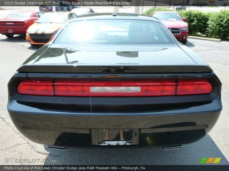 Pitch Black / Radar Red/Dark Slate Gray 2013 Dodge Challenger R/T Plus