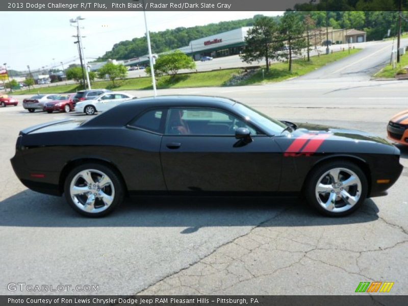 Pitch Black / Radar Red/Dark Slate Gray 2013 Dodge Challenger R/T Plus