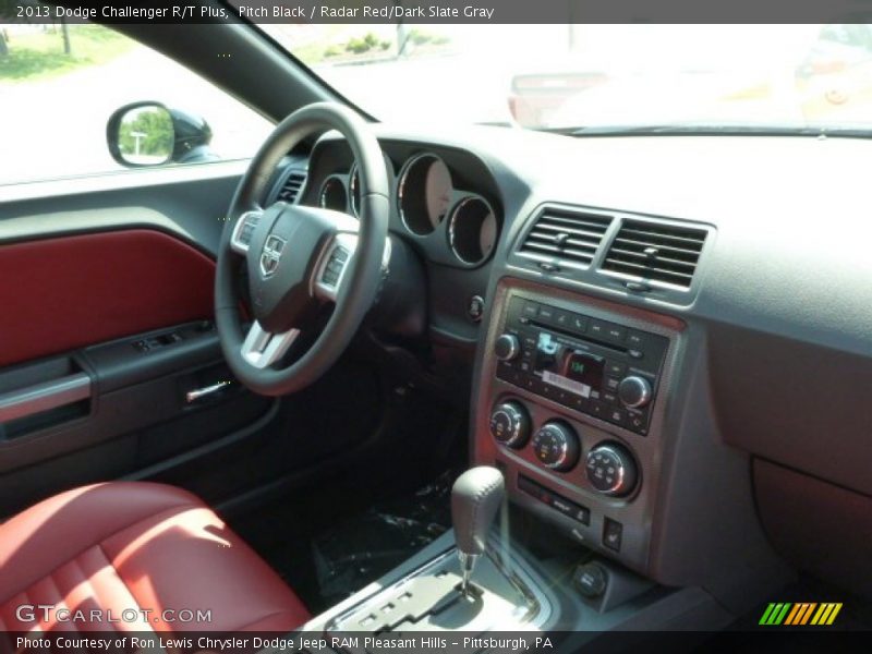 Pitch Black / Radar Red/Dark Slate Gray 2013 Dodge Challenger R/T Plus