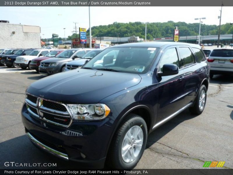 True Blue Pearl / Dark Graystone/Medium Graystone 2013 Dodge Durango SXT AWD