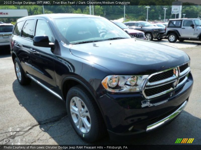True Blue Pearl / Dark Graystone/Medium Graystone 2013 Dodge Durango SXT AWD