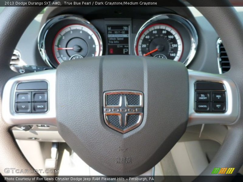 True Blue Pearl / Dark Graystone/Medium Graystone 2013 Dodge Durango SXT AWD