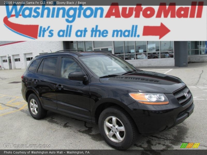 Ebony Black / Beige 2008 Hyundai Santa Fe GLS 4WD