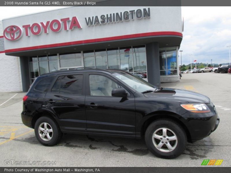 Ebony Black / Beige 2008 Hyundai Santa Fe GLS 4WD