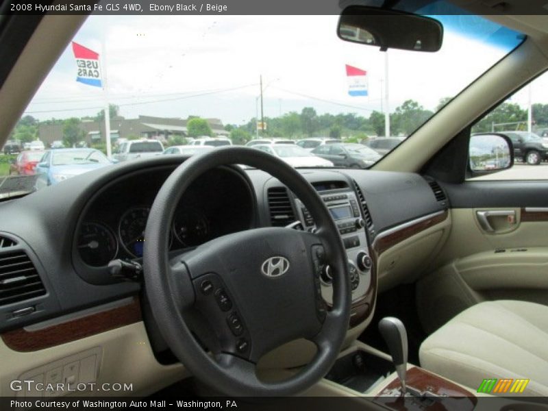 Ebony Black / Beige 2008 Hyundai Santa Fe GLS 4WD