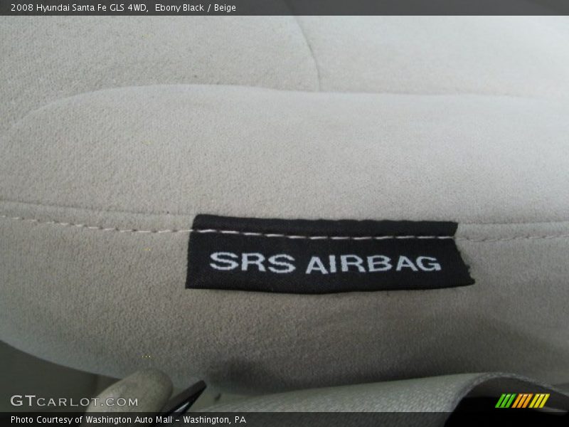 Ebony Black / Beige 2008 Hyundai Santa Fe GLS 4WD
