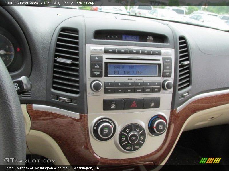 Ebony Black / Beige 2008 Hyundai Santa Fe GLS 4WD