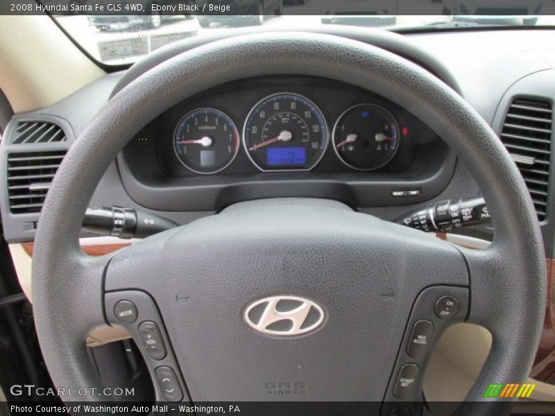 Ebony Black / Beige 2008 Hyundai Santa Fe GLS 4WD