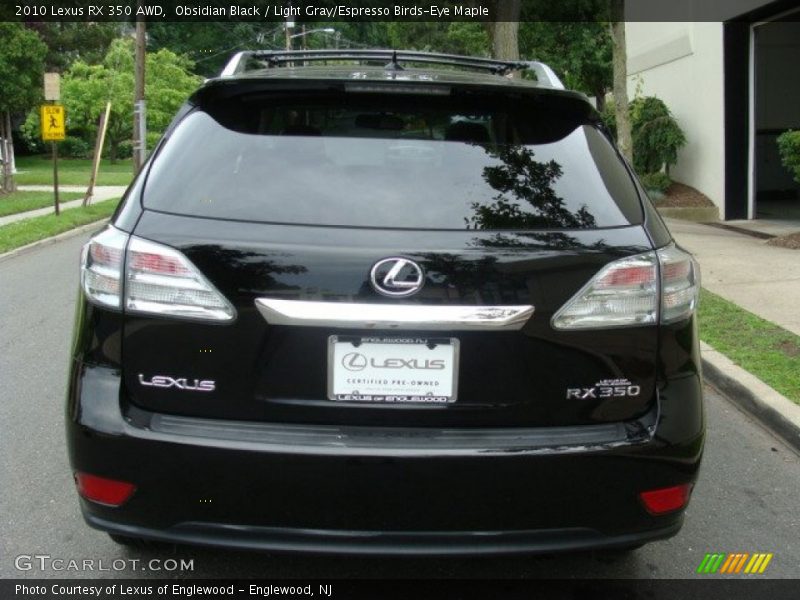 Obsidian Black / Light Gray/Espresso Birds-Eye Maple 2010 Lexus RX 350 AWD