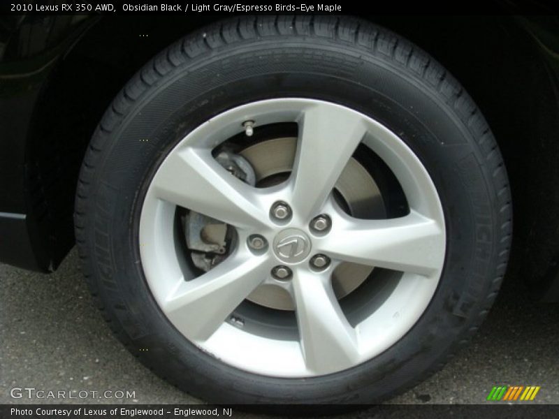 Obsidian Black / Light Gray/Espresso Birds-Eye Maple 2010 Lexus RX 350 AWD