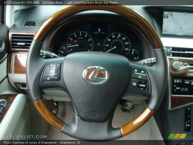 Obsidian Black / Light Gray/Espresso Birds-Eye Maple 2010 Lexus RX 350 AWD
