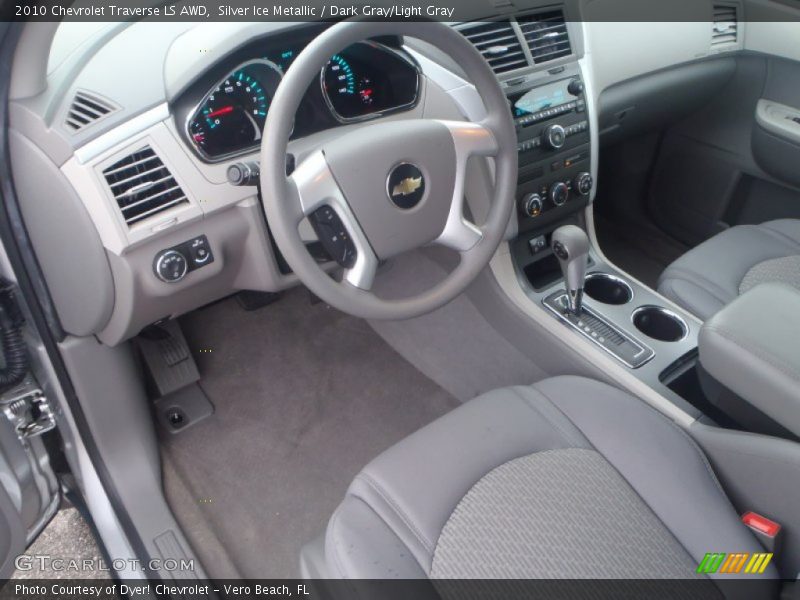 Silver Ice Metallic / Dark Gray/Light Gray 2010 Chevrolet Traverse LS AWD