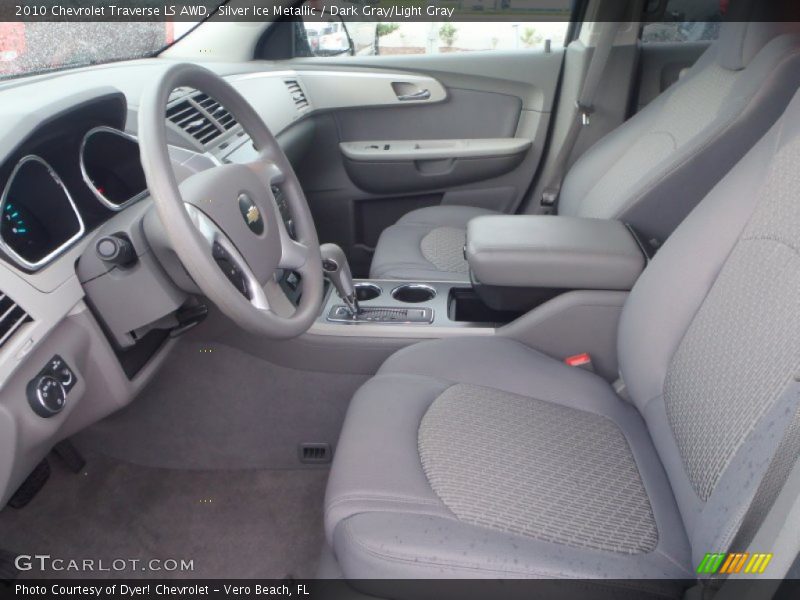 Silver Ice Metallic / Dark Gray/Light Gray 2010 Chevrolet Traverse LS AWD