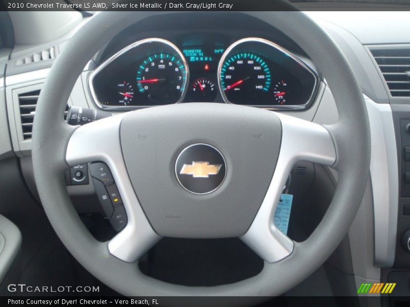 Silver Ice Metallic / Dark Gray/Light Gray 2010 Chevrolet Traverse LS AWD