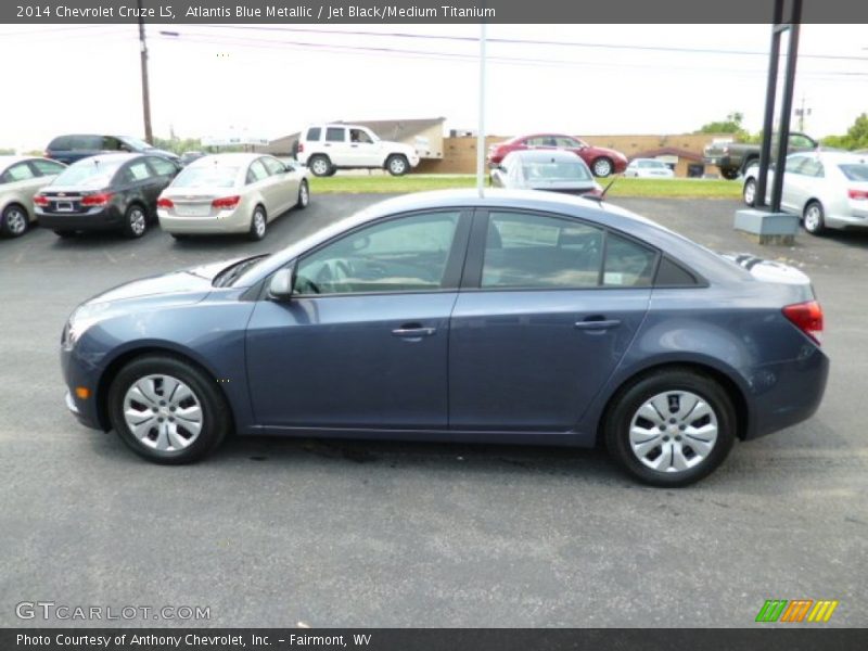 Atlantis Blue Metallic / Jet Black/Medium Titanium 2014 Chevrolet Cruze LS