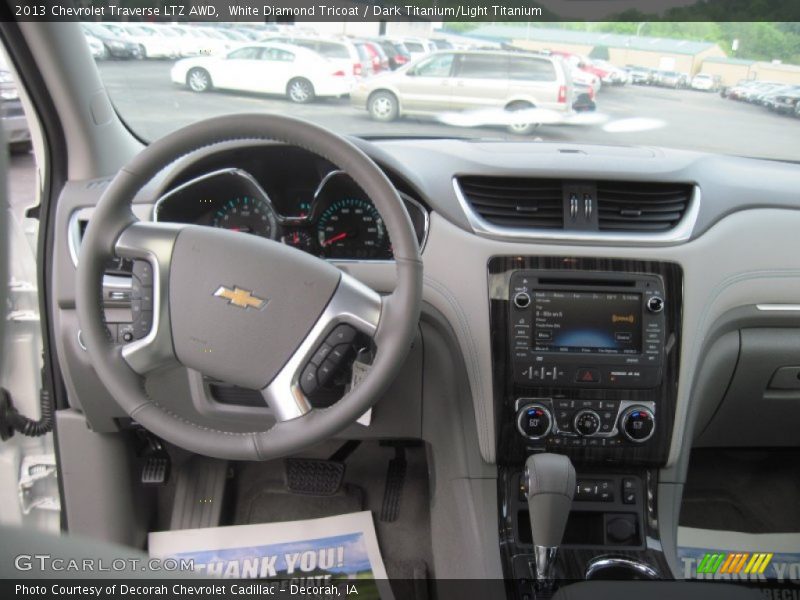 White Diamond Tricoat / Dark Titanium/Light Titanium 2013 Chevrolet Traverse LTZ AWD