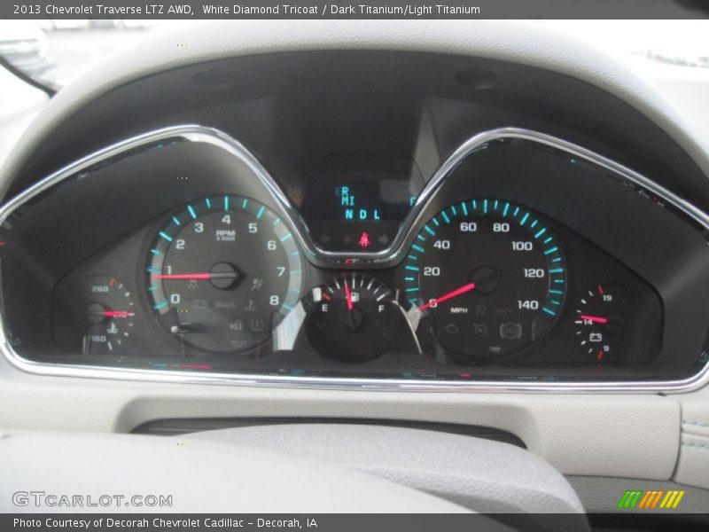 White Diamond Tricoat / Dark Titanium/Light Titanium 2013 Chevrolet Traverse LTZ AWD