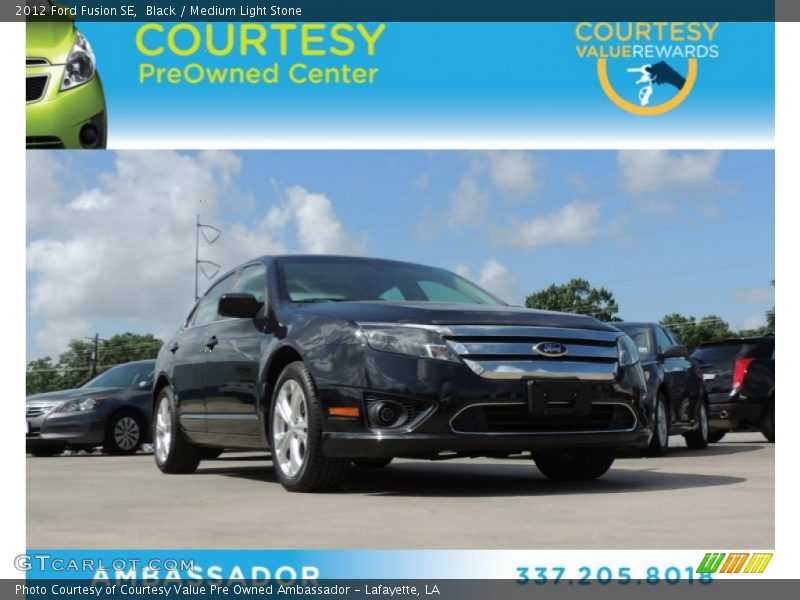 Black / Medium Light Stone 2012 Ford Fusion SE