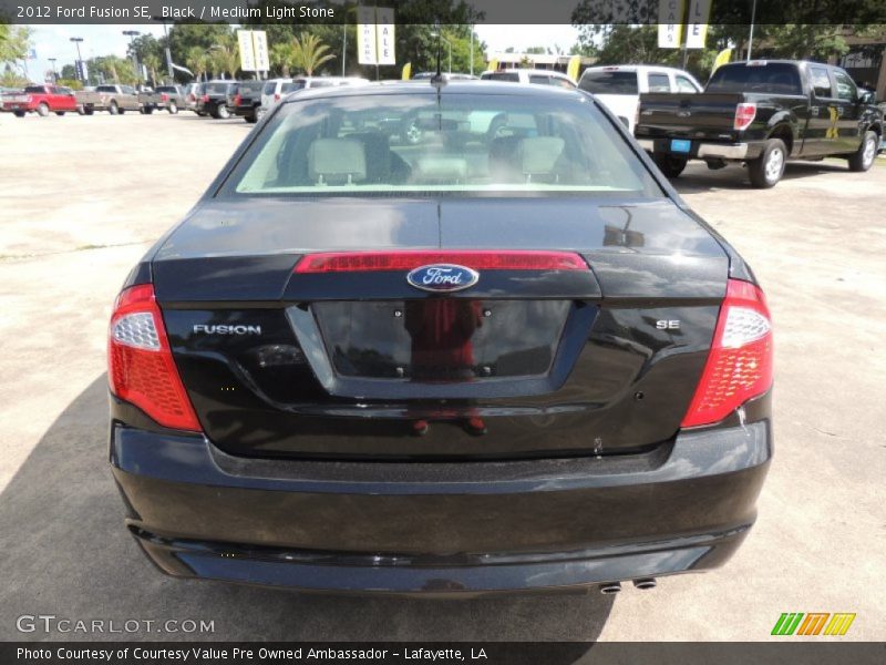 Black / Medium Light Stone 2012 Ford Fusion SE