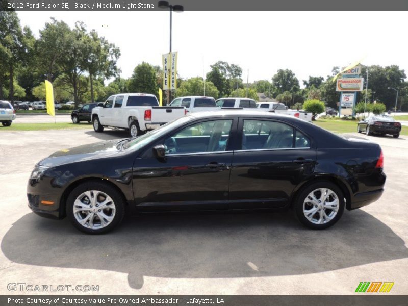 Black / Medium Light Stone 2012 Ford Fusion SE