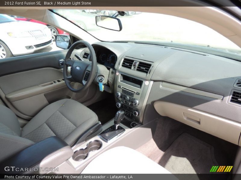 Black / Medium Light Stone 2012 Ford Fusion SE