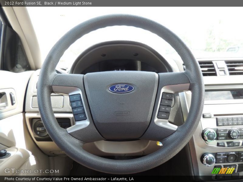 Black / Medium Light Stone 2012 Ford Fusion SE