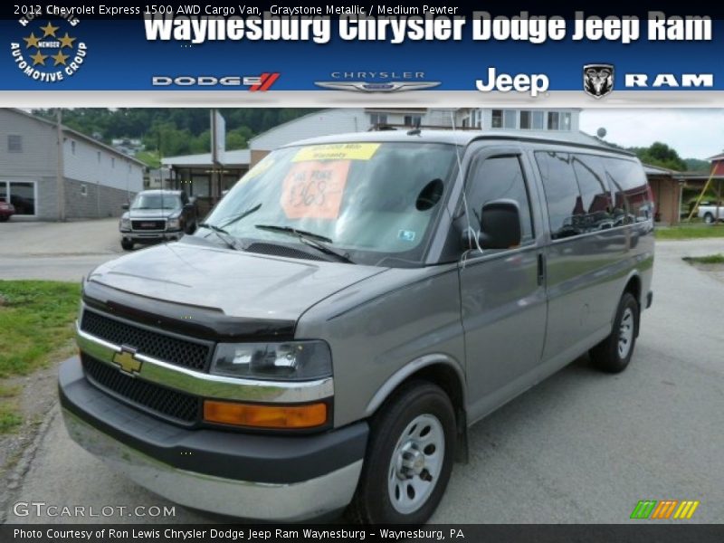 Graystone Metallic / Medium Pewter 2012 Chevrolet Express 1500 AWD Cargo Van
