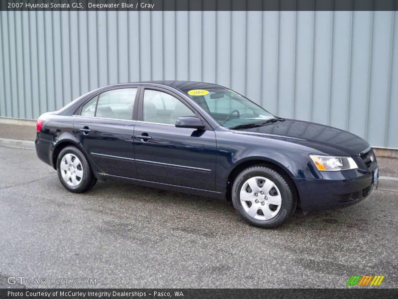 Deepwater Blue / Gray 2007 Hyundai Sonata GLS