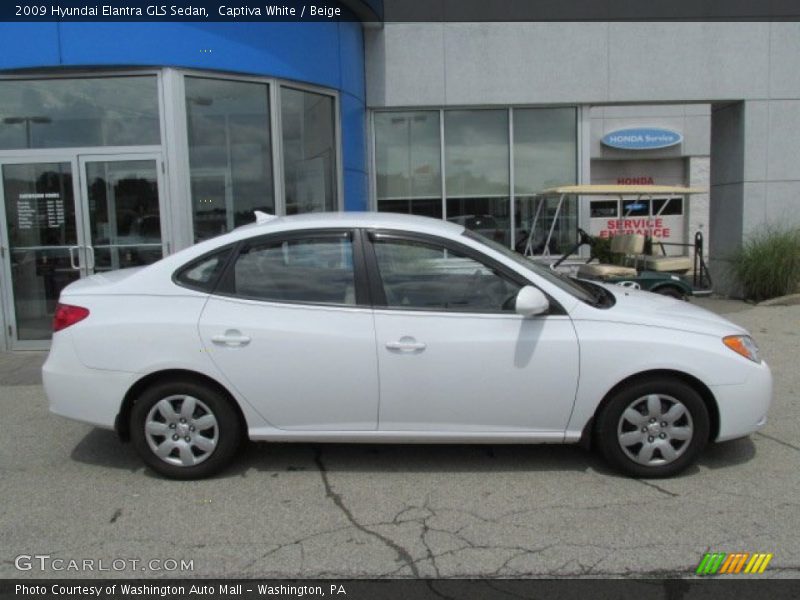Captiva White / Beige 2009 Hyundai Elantra GLS Sedan