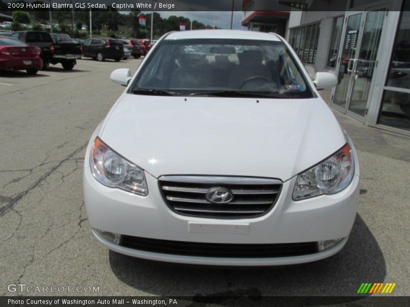 Captiva White / Beige 2009 Hyundai Elantra GLS Sedan
