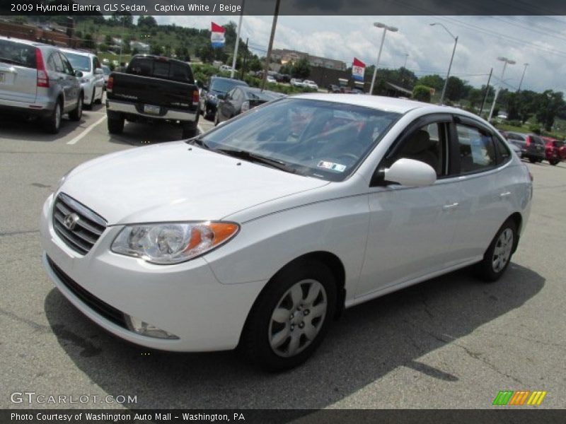 Captiva White / Beige 2009 Hyundai Elantra GLS Sedan