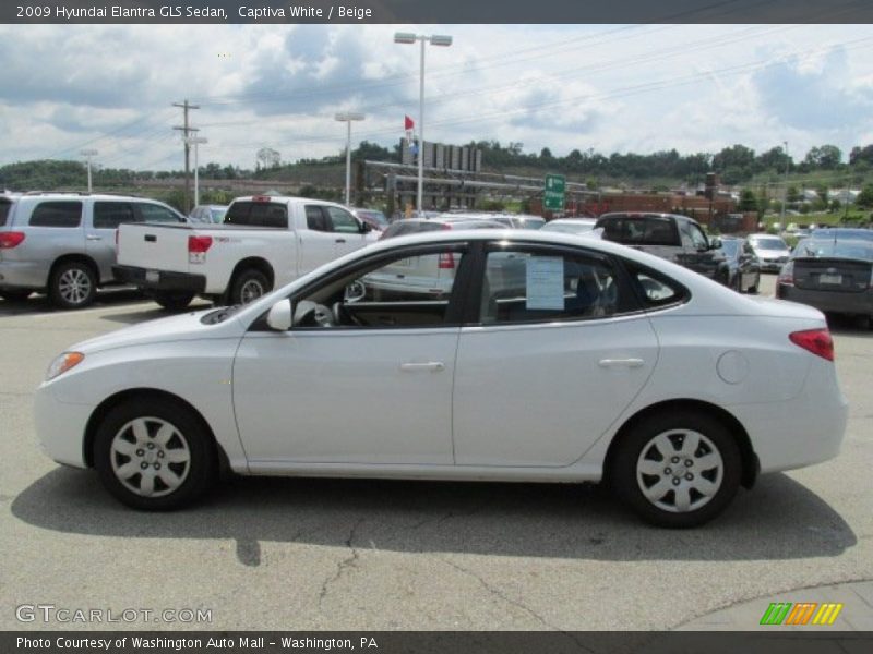 Captiva White / Beige 2009 Hyundai Elantra GLS Sedan