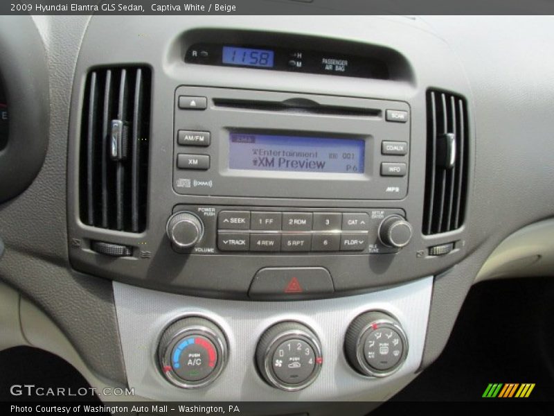 Captiva White / Beige 2009 Hyundai Elantra GLS Sedan