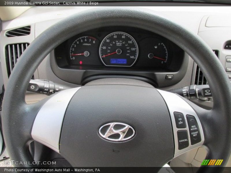 Captiva White / Beige 2009 Hyundai Elantra GLS Sedan