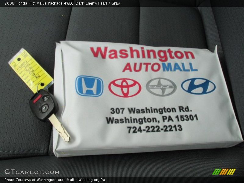 Dark Cherry Pearl / Gray 2008 Honda Pilot Value Package 4WD
