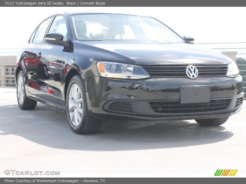 Black / Cornsilk Beige 2012 Volkswagen Jetta SE Sedan